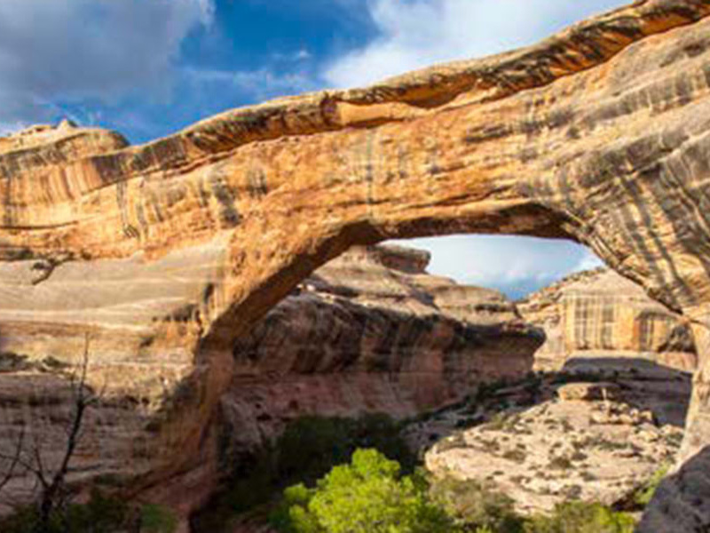 A natural bridge made of stone.