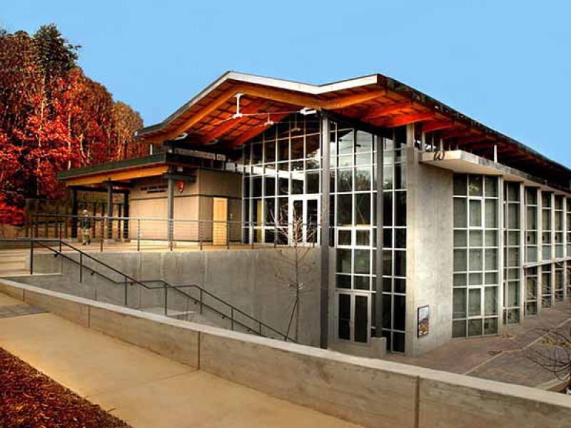 View of the Blue Ridge Parkway Visitor's Center.