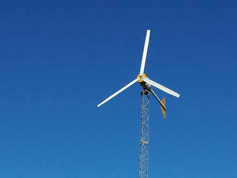 The top of a wind turbine.