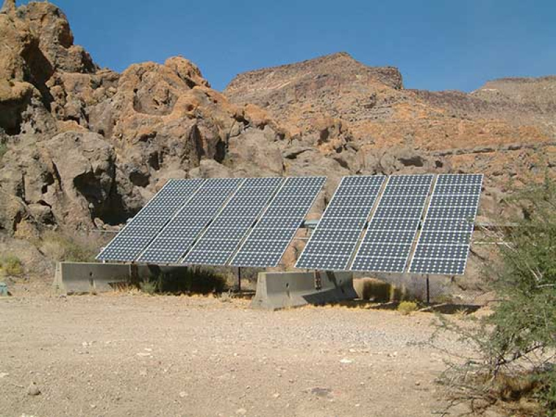 Solar panels at the Mojave National Preserve.