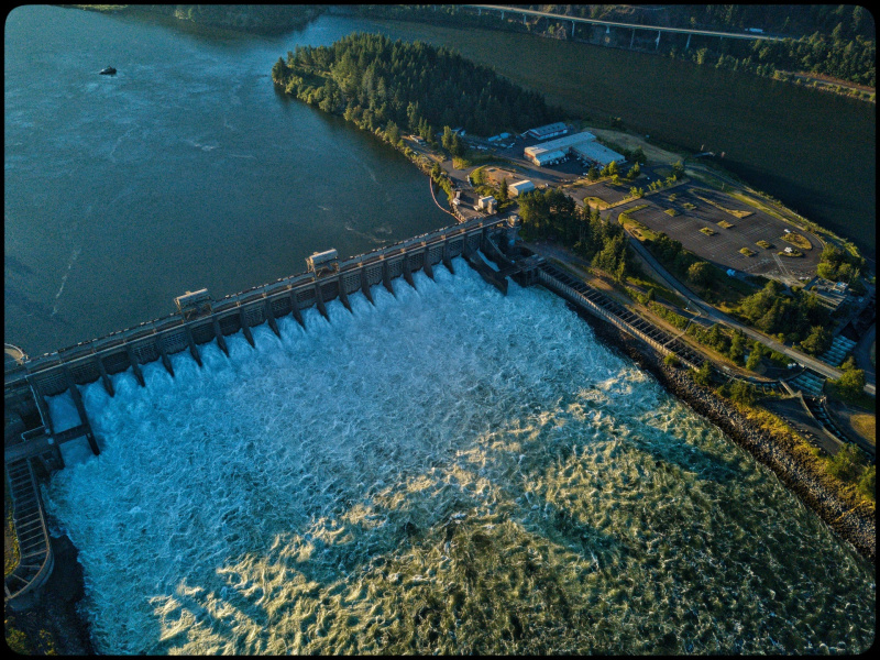 Hydropower and river.