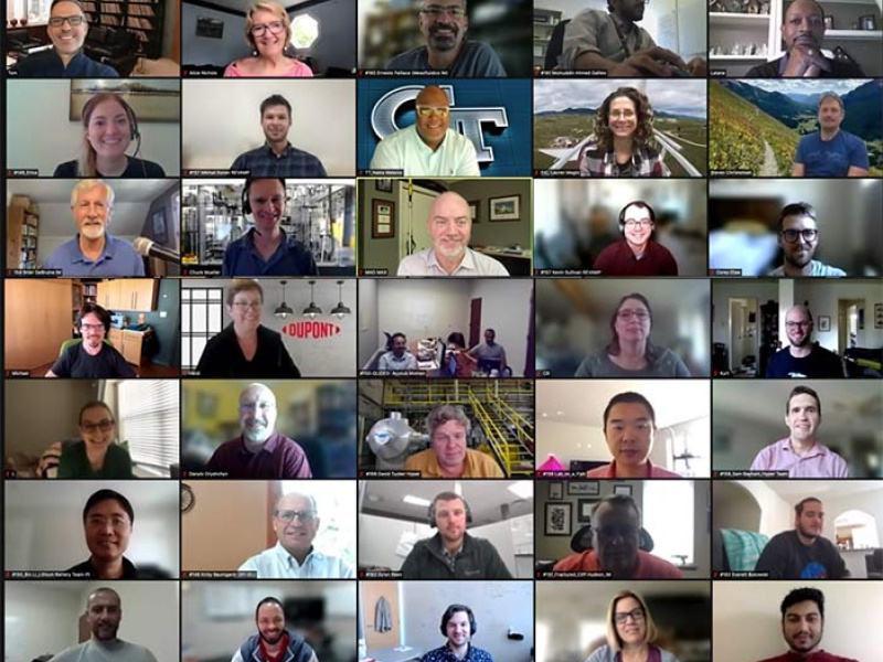 Image shows a group picture of the Energy I-Corps Cohort 13 participants in a virtual setting.