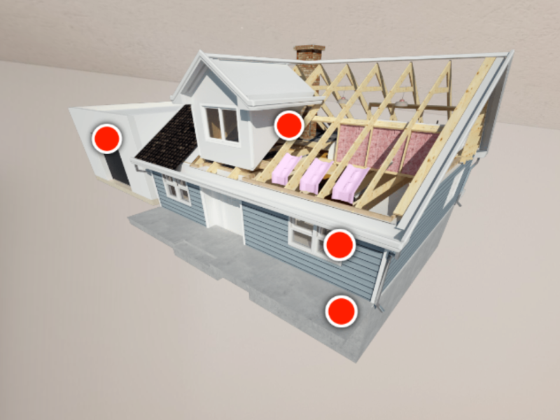 Model illustration of an energy-efficient house.