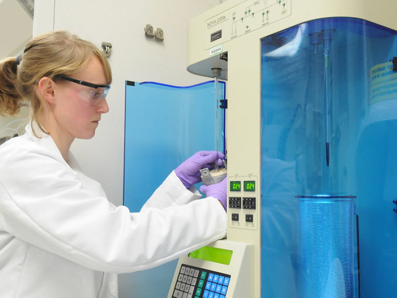 a photo of a person in a lab