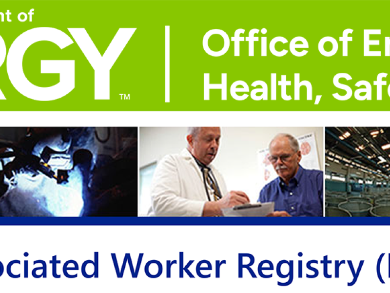 Beryllium-Associated Worker Registry banner featuring four images of BAWR workers and sites