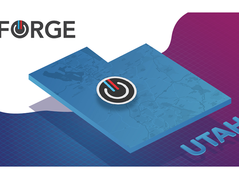 FORGE | U.S. Department of Energy | Utah. Under this text is an illustration of the state of Utah with the FORGE icon over the location of the Utah FORGE site.