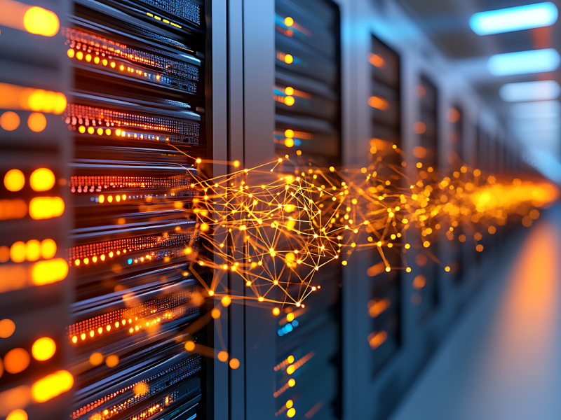 Row of super computers. 