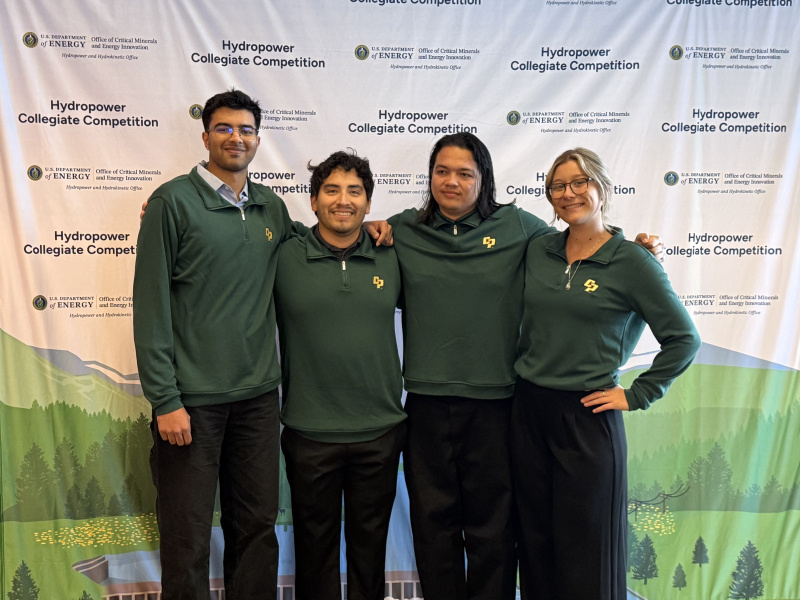 Students from California Polytechnic State University, San Luis Obispo pose shortly after winning the 2026 Hydropower Collegiate Competition. Photo courtesy of Ryan Ingwersen, National Laboratory of the Rockies
