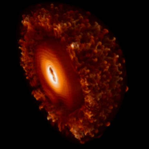 Nebula phase of the magnetar-powered super-luminous supernova from 3D simulation Sides: The turbulent core of a magnetar bubble inside the superluminous 