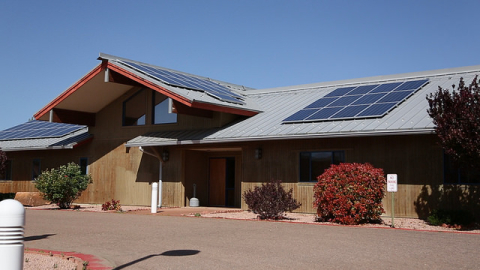 Photo of Tonto Apache's community-scale solar project.
