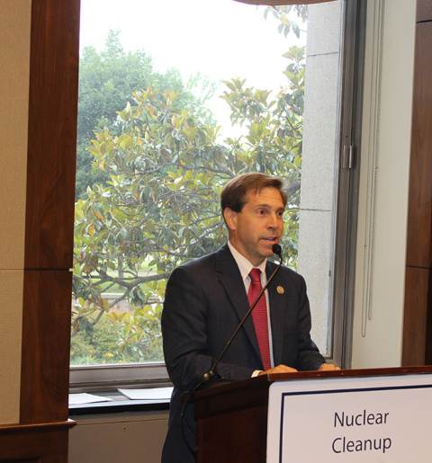 Rep. Chuck Fleischmann of Tennessee, chairman of the House Nuclear Cleanup Caucus, speaks at the June 7 event. Rep. Chuck Fleischmann of Tennessee, chairman of the House Nuclear Cleanup Caucus, speaks at the June 7 event.