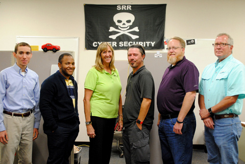 Members of the Savannah River Remediation Cyber Security team, from left: Jeffrey Medsger, Carl Jules, Juli Joyner, Larry Sprowls, Sean Nixon, and Steven Lape