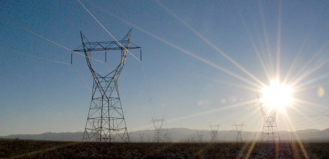 Transmission lines leaving Western’s Mead Substation heading west to California.