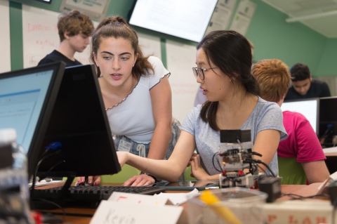 Students practice new skills learned at coding camp