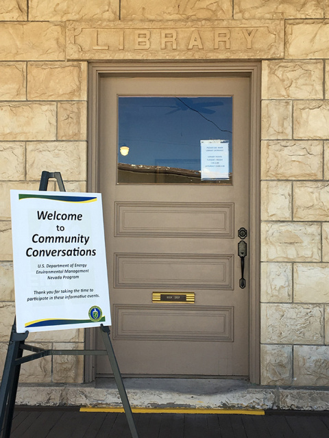 The event provided a casual environment for residents to talk with the staff members and receive updates on cleanup progress on the Tonopah Test Range and transportation of waste to the Nevada National Security Site.