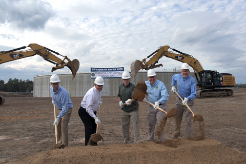 From left:  SDU 7 Project Manager Craig Carlisle, Savannah River Remediation President and Project Manager Tom Foster, Energy Secretary Rick Perry, DOE-Savannah River Manager Jack Craig, SDU 7 Federal Project Director Shayne Farrell.