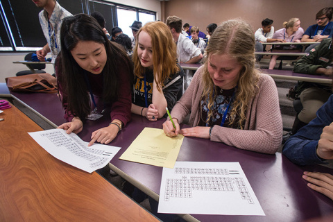 Pictured from Westminster High School in Augusta, Ga., are (left to right) Lisa Xia, Sarah Banta and Caroline Vickery.