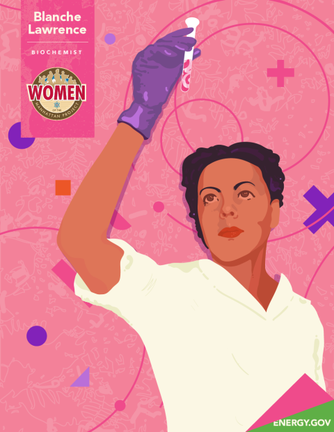 Illustration of Blanche Lawrence, a technician at the Met Lab during the Manhattan Project