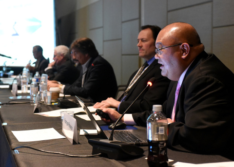 Rod Rimando, far right, director of EM’s Office of Technology Development, speaks during a panel discussion at this year’s Waste Management Symposia.