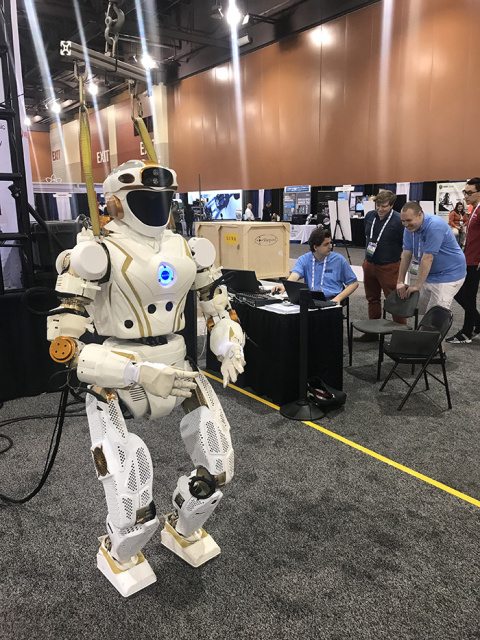 Featured at the Waste Management Symposia 2018 in Phoenix, the NASA Valkyrie weighs 300 pounds, and stands 6 feet, 2 inches tall.