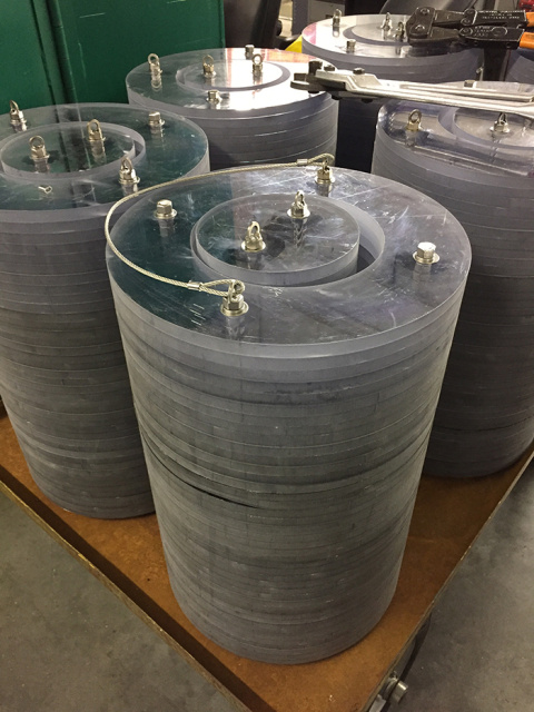 Workers at the Idaho Nuclear Technology and Engineering Center Maintenance Shop fabricated several of the shielded containers.
