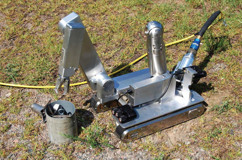 A crawler nicknamed G.I. Joe is used to sample the waste in the tanks.
