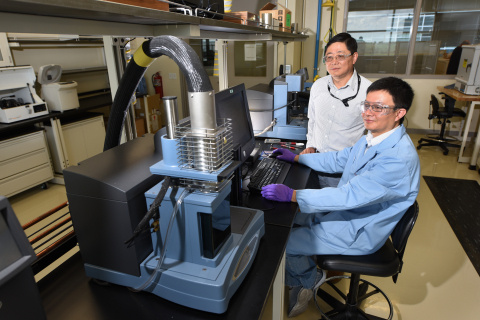Idaho National Laboratory researchers using a machine used in developing electrochemical process for creating synthetic fuels and plastics