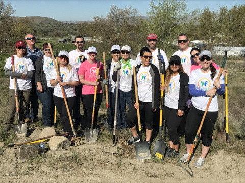 More than 20 volunteers from Hanford site services contractor Mission Support Alliance worked with the Tapteal Greenway Association in West Richland, Wash.