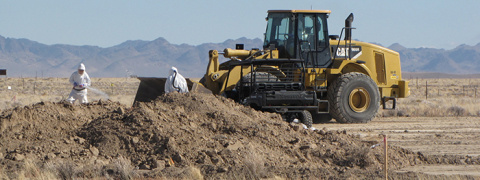 Soil excavation activities at the Clean Slate II site on the Tonopah Test Range.