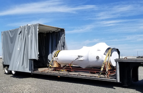 A spare reboiler for the 242-A Evaporator was delivered to the Hanford Site in early May. The 242-A Evaporator creates needed storage space in the double-shell tank storage system by periodically concentrating liquid tank waste.