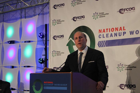 DOE Under Secretary for Science Paul Dabbar speaks during the keynote address at this year’s National Cleanup Workshop. 