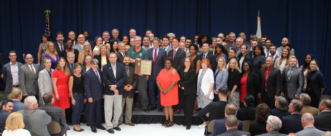 Energy Secretary Rick Perry honors the 2017 Hurricane Response Team with the Secretary of Energy Achievement Award.
