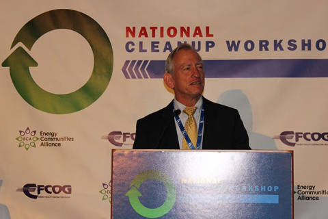 Acting Associate Principal Deputy Assistant Secretary for Field Operations Ken Picha speaks at the National Cleanup Workshop.
