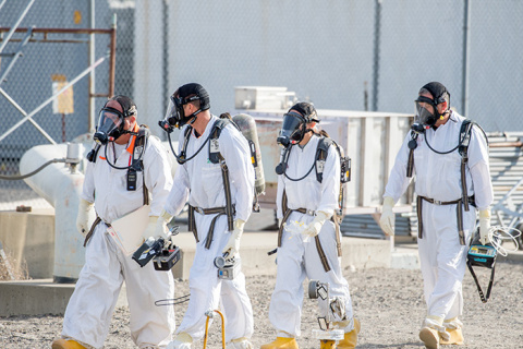 Hanford tank farm workers wear specialized protective equipment to protect them from workplace hazards including potential exposure to chemical vapors.