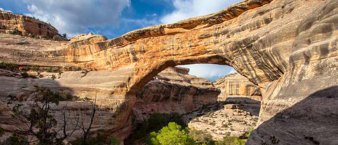 A natural bridge made of stone.