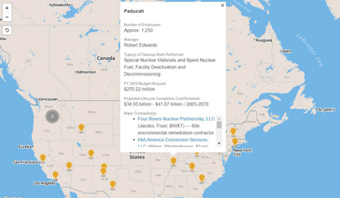 Employees updated more than 1,500 webpages as part of the reboot, which features a new interactive map that allows users to click on sites and pull up details about them.