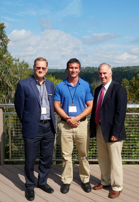 From left, Savannah River Remediation (SRR) Chief Operating Officer and Deputy Project Manager Mark Schmitz, SRR Electrical and Instrumentation Mechanic Tyler Stuart, and DOE Associate Under Secretary for Environment, Health, Safety and Security Matthew M