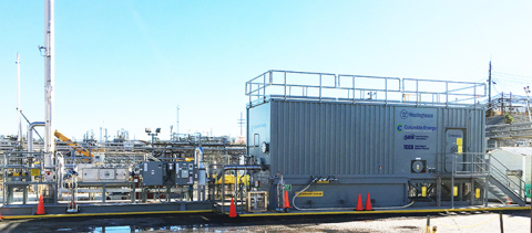 The Tank Closure Cesium Removal unit, stationed near Tanks 10 and 11 in the SRS H Tank Farm, consists of three modular skids.