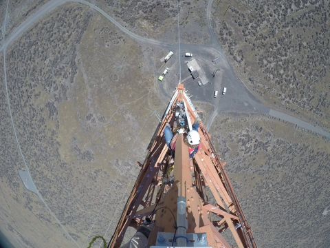 Hanford contractor Mission Support Alliance is upgrading utility systems, roads, and information technology services to support the site’s cleanup mission. Recently, workers installed eight antennas on a 400-foot meteorological tower located in the center