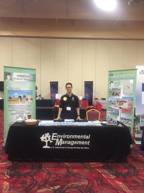 Navarro Strategic Communications Manager Marc Klein is pictured at the Clark County School District’s new teacher orientation supporting the EM Nevada Program.