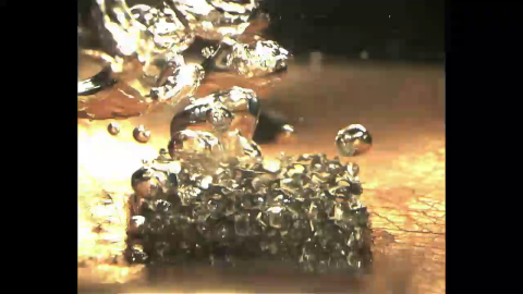 Photo: The pool boiling process on metal foam surface.