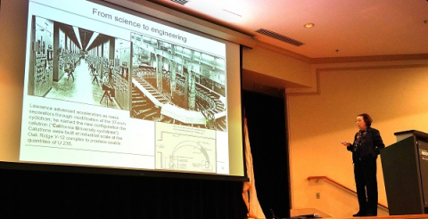 Pat Dehmer shared insights on the Office of Science user facilities with students at the 2019 National Science Bowl®.