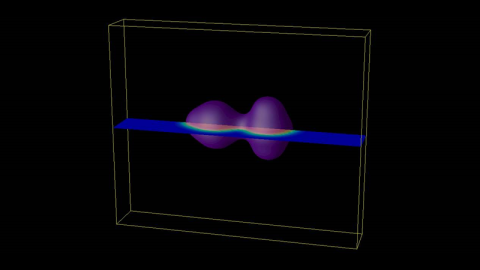 The mechanism of multinucleon transfer using theoretical calculations. Scientists created heavy nuclei by allowing nature to select the neutron richness of the heavy nucleus. The picture shows uranium and thorium nuclei in contact with each other.