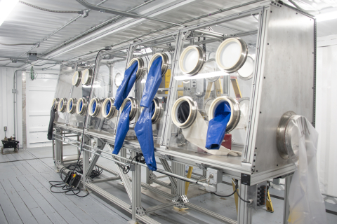 A new, sturdier mock-up of a glovebox was built at K Area at the Savannah River Site for employee training on updated procedures related to plutonium downblending.