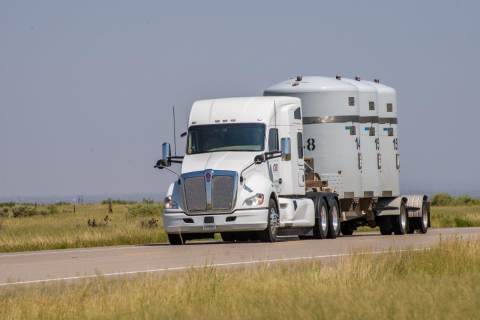 A shipment of transuranic waste approaches EM’s Waste Isolation Pilot Plant near Carlsbad, New Mexico.