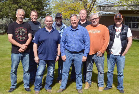 The Hanford Atomic Metal Trades Council team of safety specialists includes, from left, Gregg Doss, Don King, Jason Green, Pete Graham, Ron Galpin, Don Slaugh, Brian Ivy, and John Peoples.