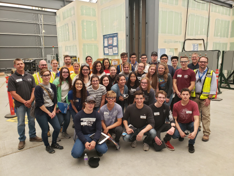 Students from local Chiawana High School visit EM contractor CH2M HILL Plateau Remediation Company’s 324 Building mock-up to learn about technologies advancing Hanford Site cleanup.