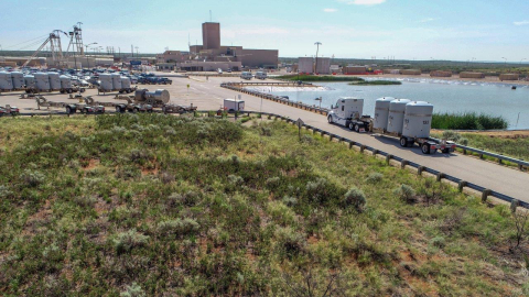 A transuranic waste shipment arrives at the Waste Isolation Pilot Plant from the EM program at the Idaho National Laboratory Site.