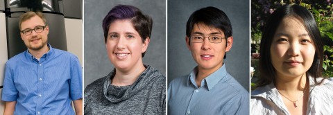 PECASE recipients, from left to right: Jim Ciston, Jacklyn Gates, Lin Lin, Wenjun Zhang. (Credit: Berkeley Lab)
