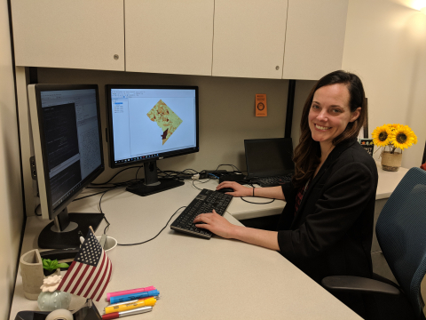 April and her work team use AI to predict where people commute to work from their homes.